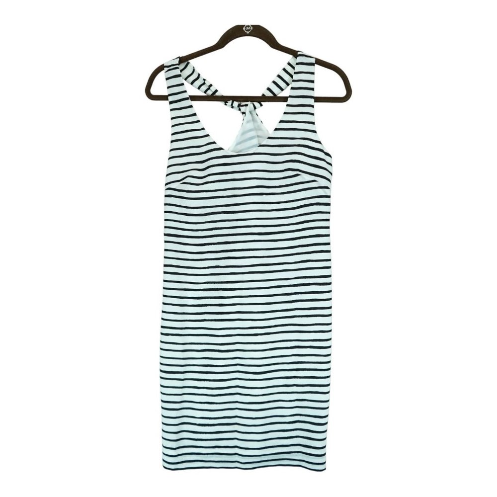 J. Crew Blue Stripe Criss Cross Knot Back Dress Size 2 - 100% Polyester